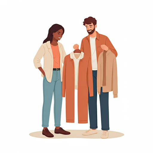 Friends sharing clothes